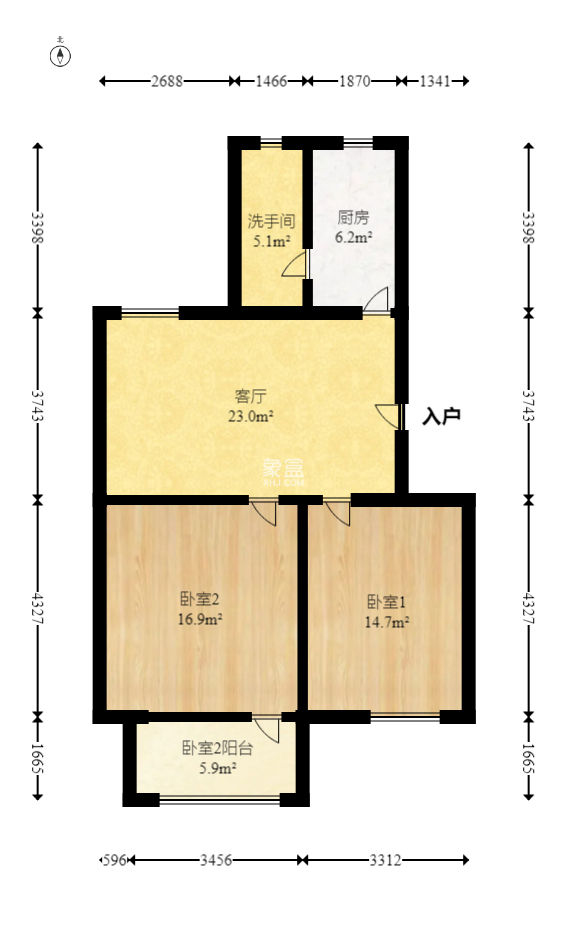 测绘局单位房  2室1厅1卫   34.00万