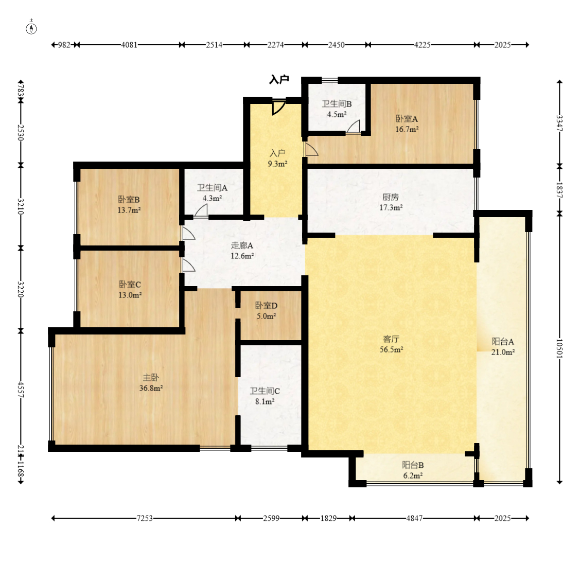 万科魅力之城 4室2厅3卫 320.0万 万科魅力之城 4室2厅3卫 320.0万户型图