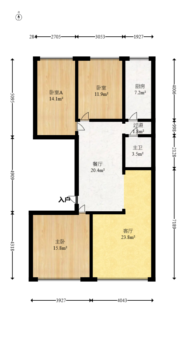 湘绣城  3室2厅1卫   49.30万室内图1
