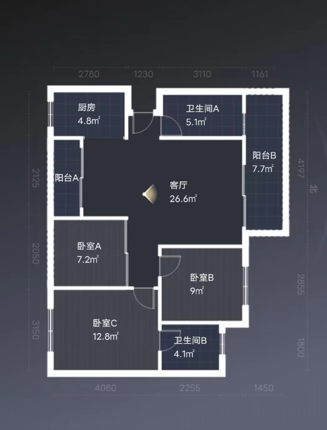 滨江花园  3室2厅2卫   55.00万