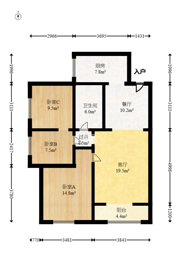 中悦领秀城  3室2厅1卫    59.5万
