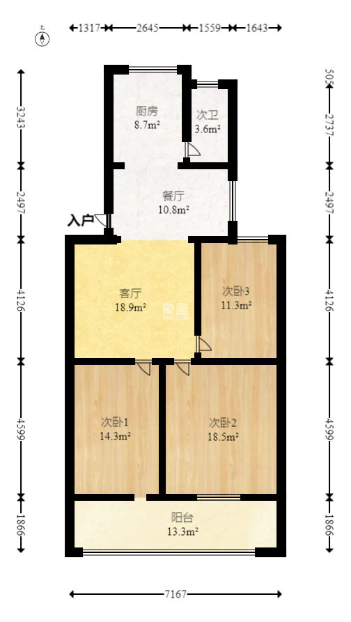 第一师范宿舍  3室2厅1卫   86.00万