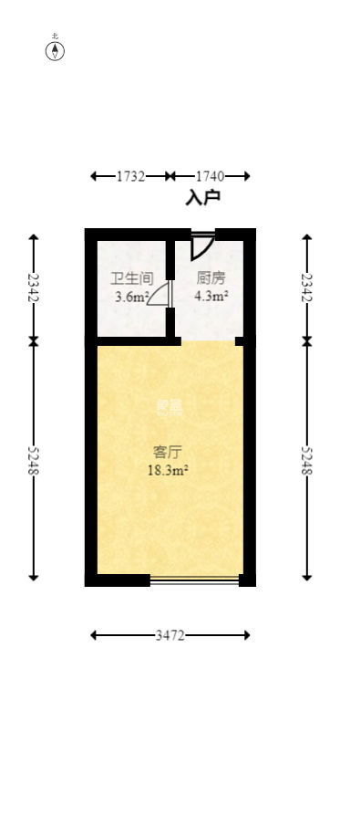 世纪云中心  1室1厅1卫   24.80万