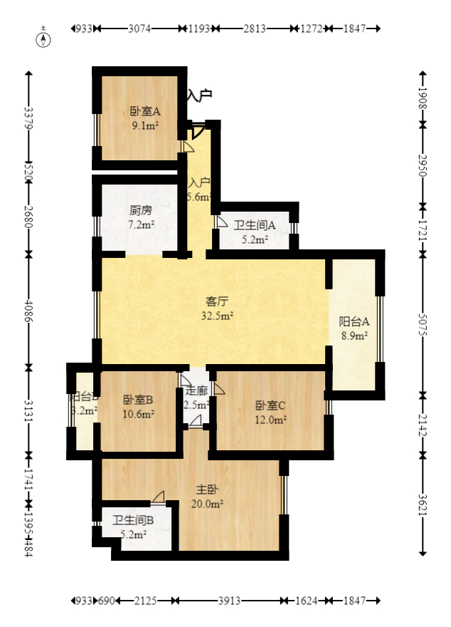 萬科魅力之城天闊里  4室2廳2衛(wèi)    145.0萬室內(nèi)圖1