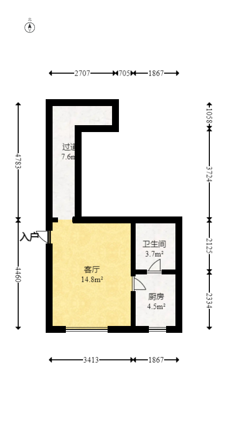 涧塘小区  3室2厅1卫   74.90万室内图1