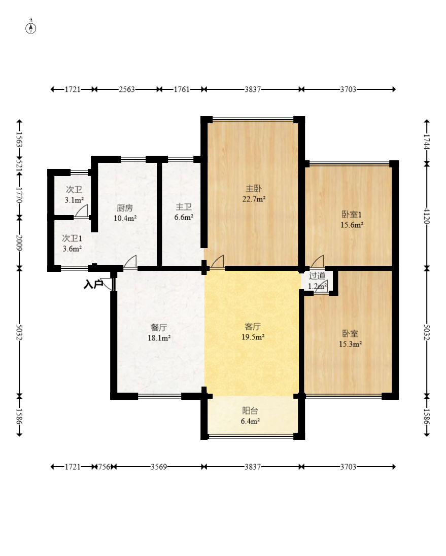 马王堆陶瓷建材新城  3室2厅2卫   87.30万室内图1