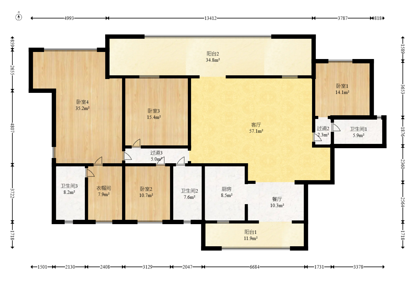 润和湘江天地E区  4室2厅3卫    319.0万 润和湘江天地E区  4室2厅3卫    319.0万户型图