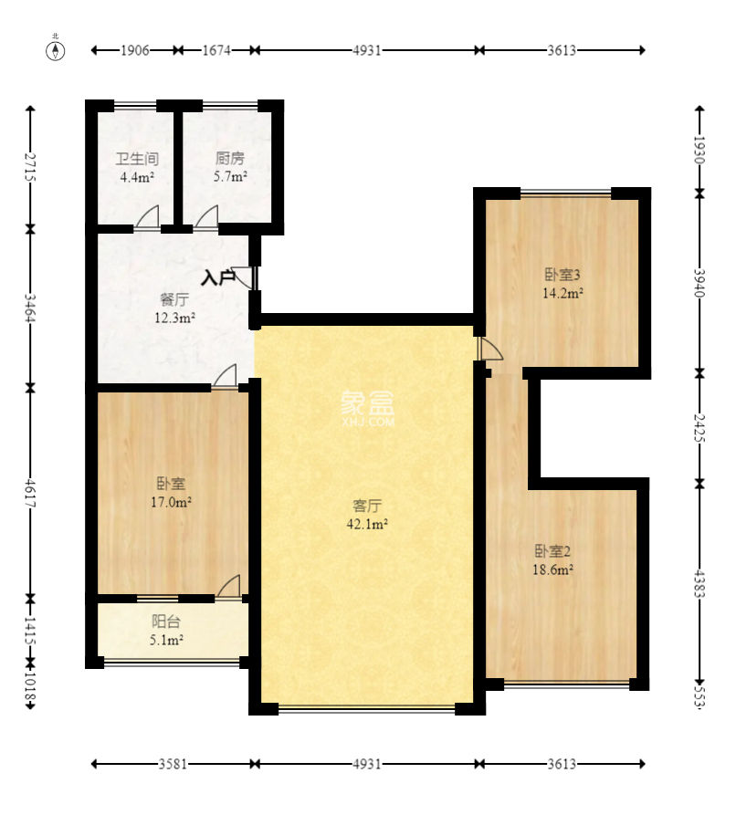 望城坡散盤(pán)  3室2廳2衛(wèi)   165.30萬(wàn)