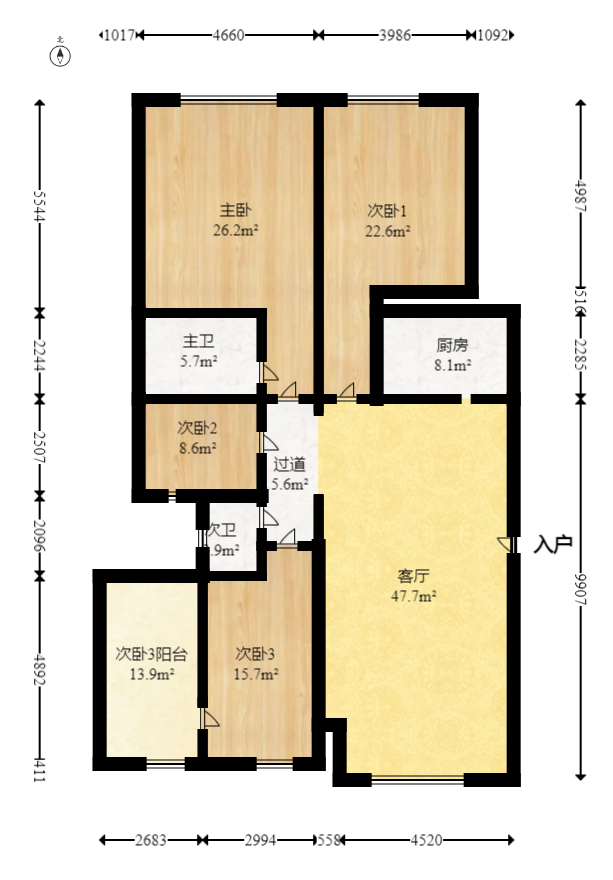 顺天御岭  4室2厅2卫   138.00万室内图1