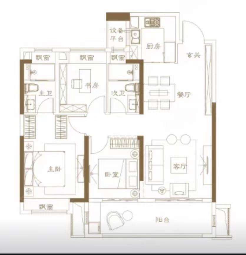 建发央著  3室2厅2卫    78.0万