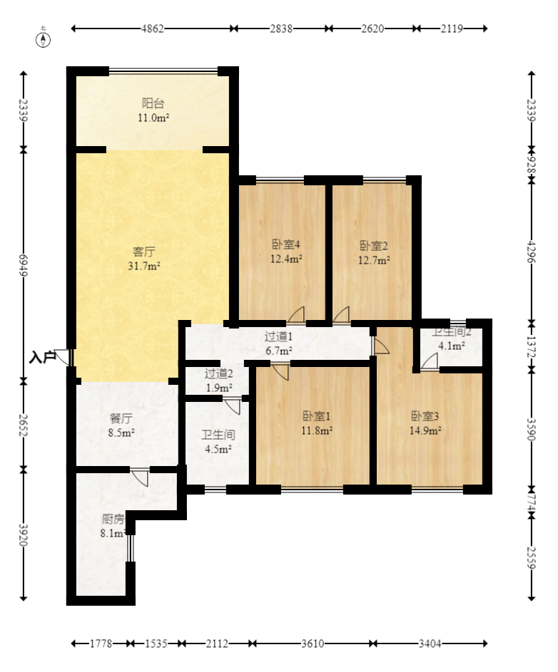 乾源国际  4室2厅2卫    104.0万 乾源国际  4室2厅2卫    104.0万户型图