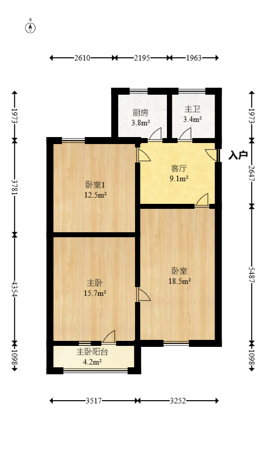 省商务厅宿舍  2室2厅1卫   53.00万室内图1