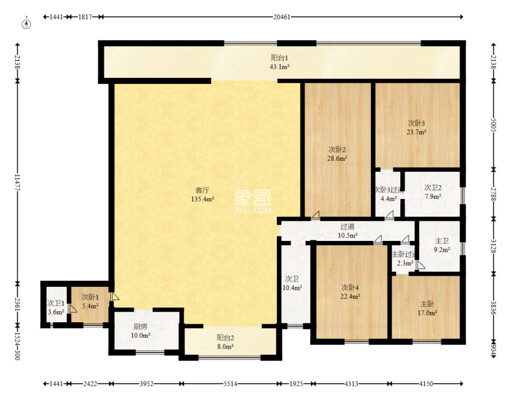 中建江山壹号  5室2厅2卫   619.80万