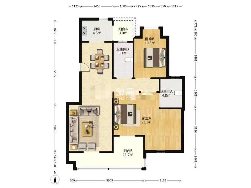 盛世金龙湾 3室2厅1卫 70.0万 盛世金龙湾 3室2厅1卫 70.0万室内图