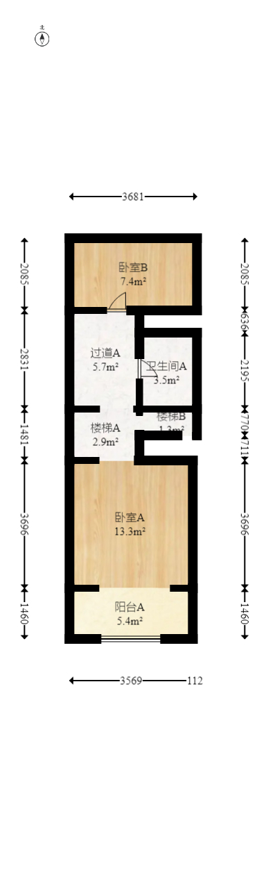 宏聚地中海  2室1厅1卫   66.00万室内图1