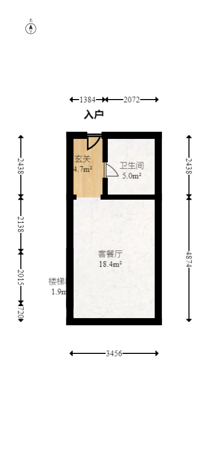 远洋外滩壹号  1室1厅1卫   80.00万户型图
