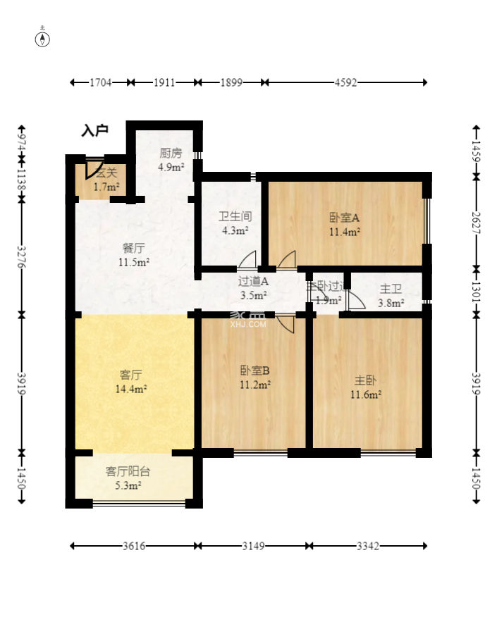 万科魅力之城  3室2厅1卫    108.0万