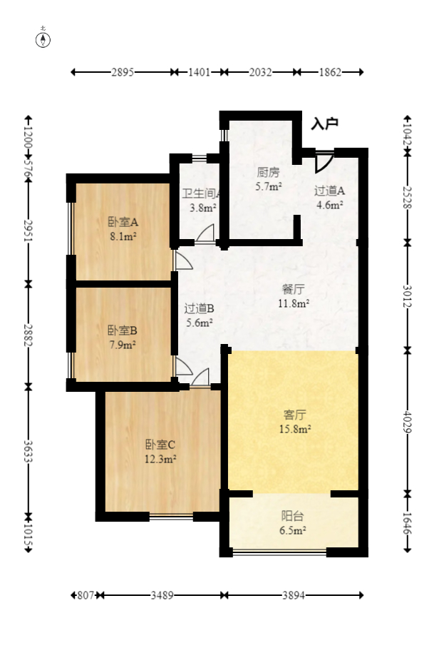 中建璟和城  3室2厅1卫    85.0万 中建璟和城  3室2厅1卫    85.0万户型图