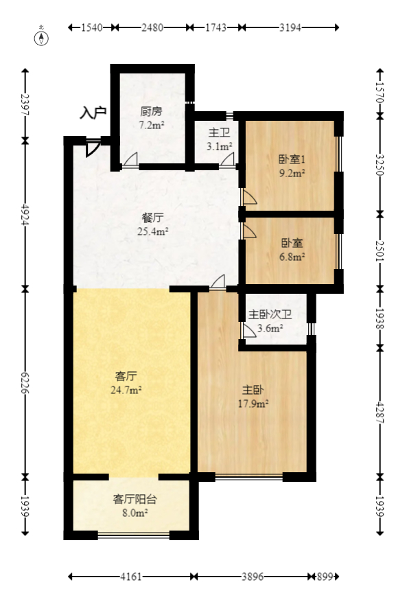 榮盛花語城  3室2廳2衛(wèi)    89.8萬室內(nèi)圖1