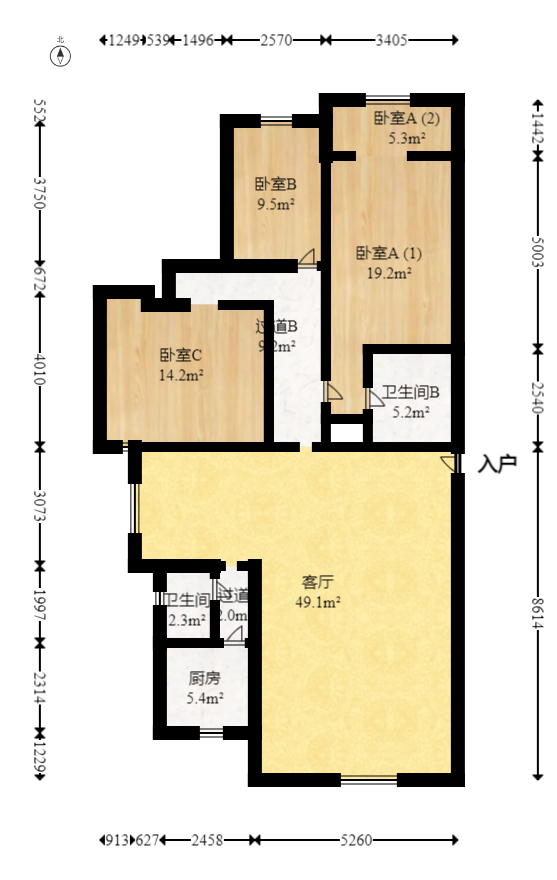 商学院和园  4室2厅2卫   108.00万室内图1