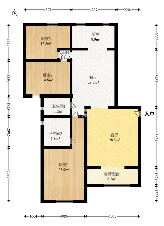 克拉美丽山庄（晟领国际）  3室2厅2卫   130.00万