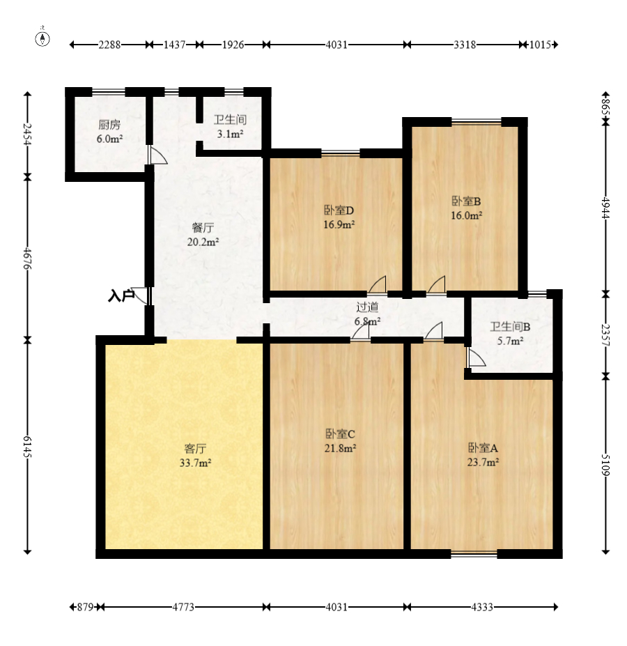 麓阳和景雅苑  4室2厅2卫   148.00万室内图1
