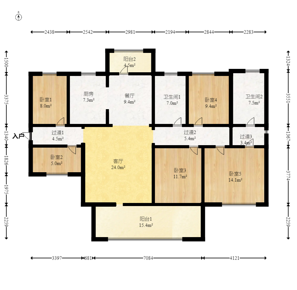长燃润和天地(长润小区印湘江) 5室2厅2卫 120.0万 长燃润和天地(长润小区印湘江) 5室2厅2卫 120.0万户型图