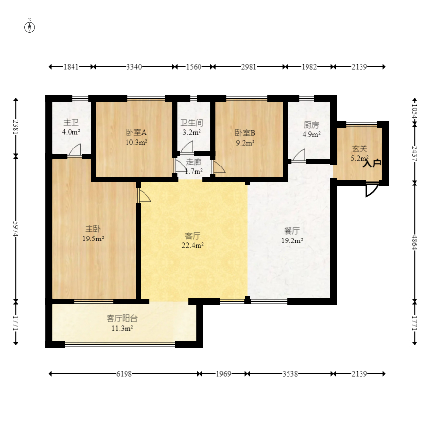 鑫远悦城（鑫远悦时代）  3室2厅2卫    145.0万室内图1