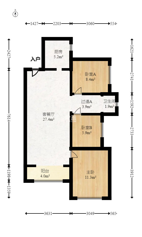 胜家雅苑  3室2厅1卫   123.00万