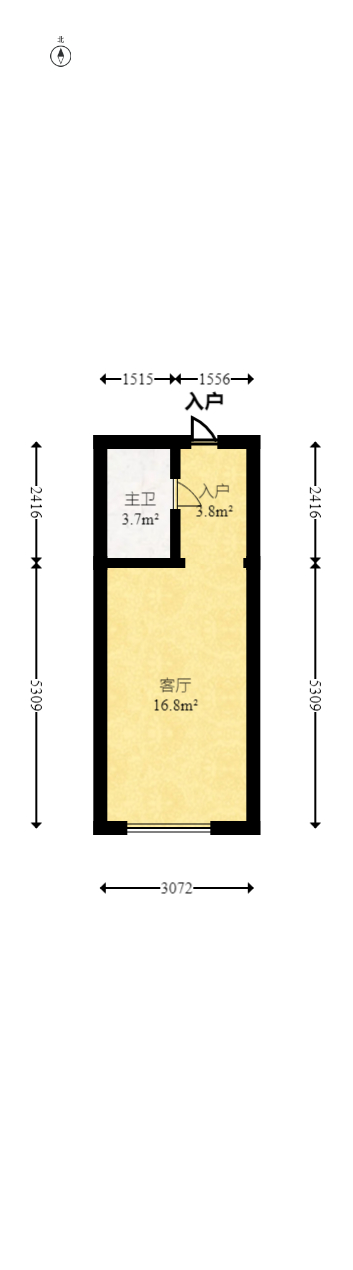 金科时代中心  1室1厅1卫    18.78万室内图1