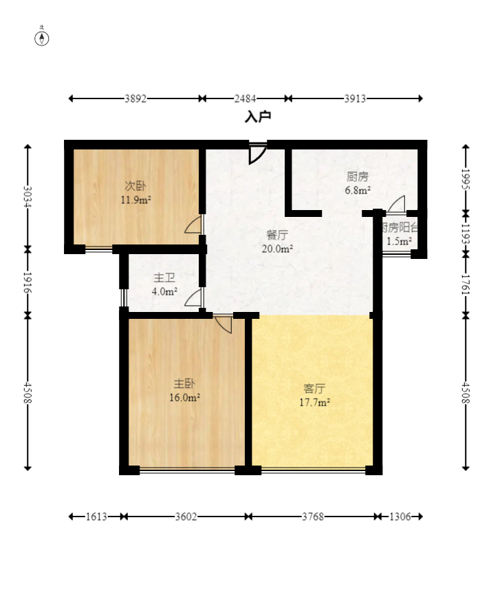 北辰三角洲D2区 2室2厅1卫 108.0万 北辰三角洲D2区 2室2厅1卫 108.0万户型图