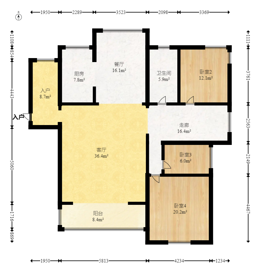 增辉凯旋帝景 5室3厅3卫 145.0万 增辉凯旋帝景 5室3厅3卫 145.0万户型图