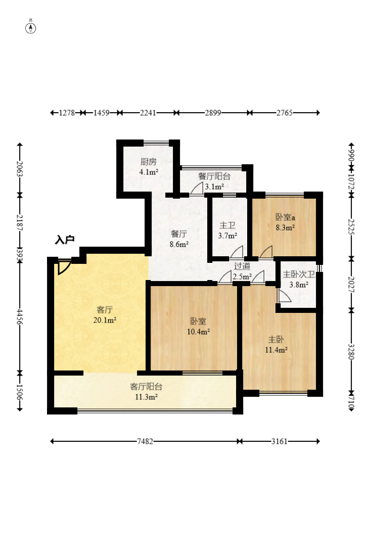 和悦城(蟠龙景苑) 4室2厅2卫 80.0万 和悦城(蟠龙景苑) 4室2厅2卫 80.0万户型图