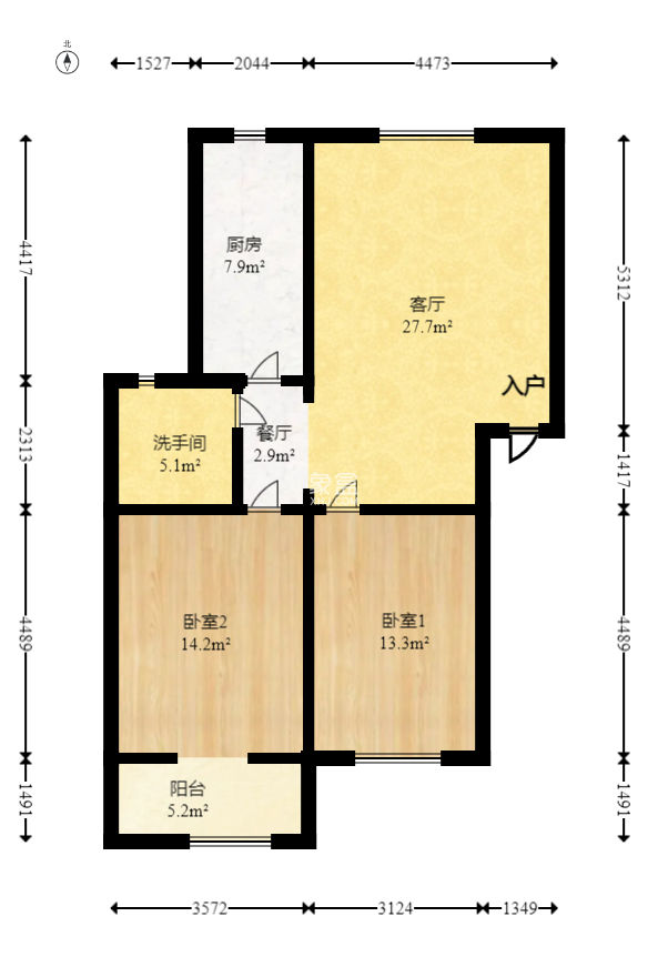 兰景花园  2室2厅1卫   66.00万