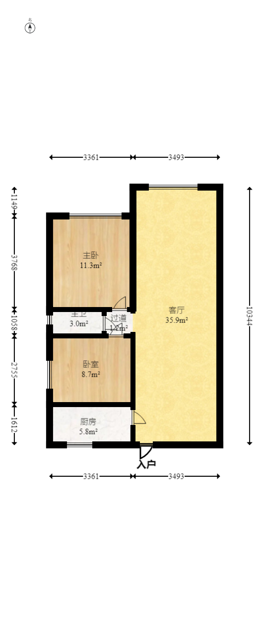新长海广场  2室1厅1卫    45.9万 新长海广场  2室1厅1卫    45.9万户型图