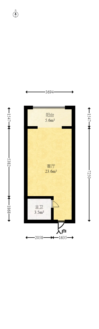 尚都花园城  1室1厅1卫   21.00万室内图1