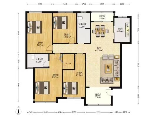 金质颐园  4室2厅2卫    90.0万 金质颐园  4室2厅2卫    90.0万室内图