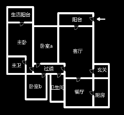 中国电信（电信家属区）  3室3厅2卫   66.80万室内图1