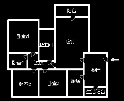 碧桂园  4室2厅2卫   108.00万室内图1