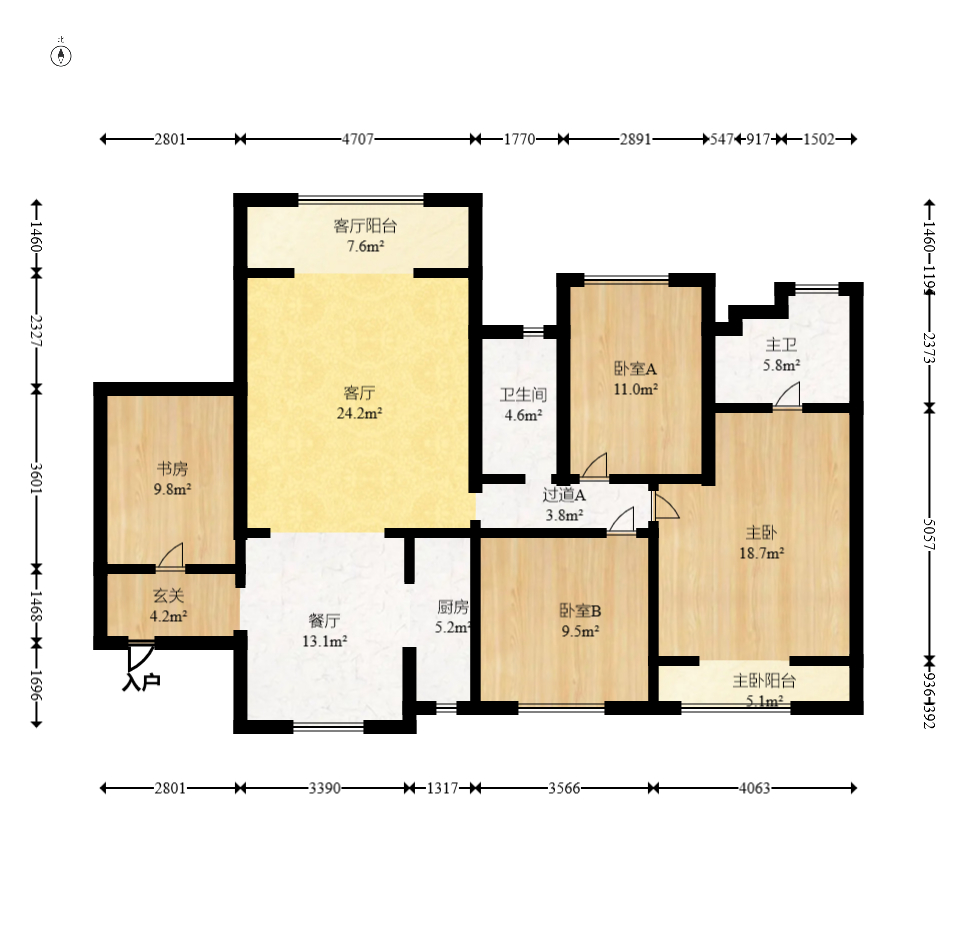中城丽景香山园  4室2厅2卫    160.0万室内图1