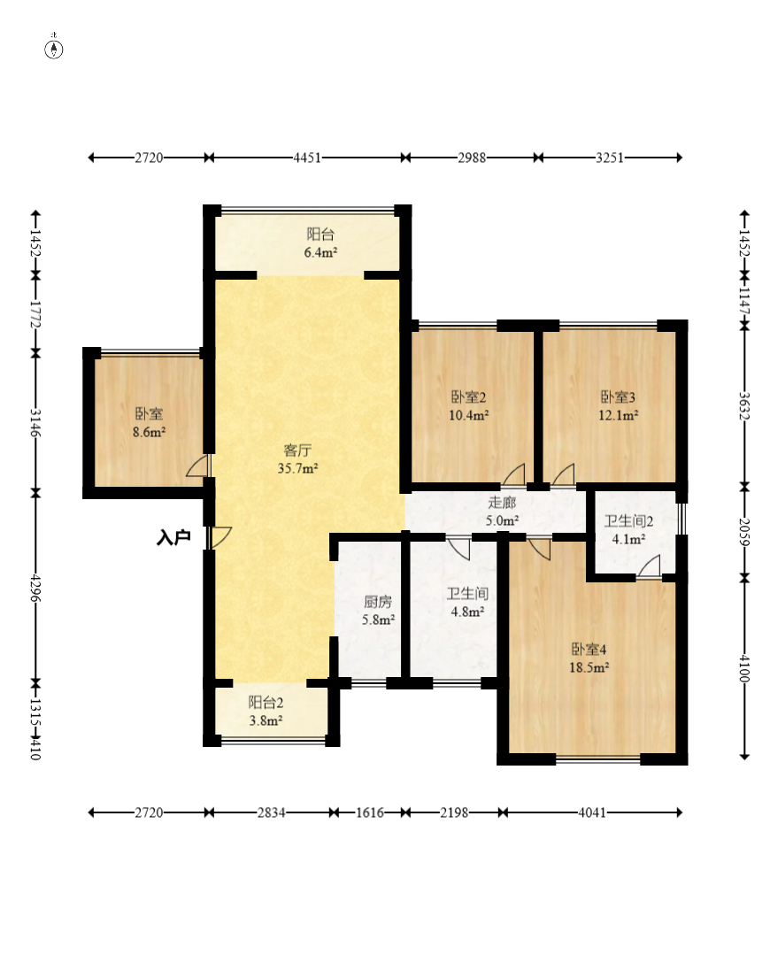 三景国际  4室2厅1卫    81.0万 三景国际  4室2厅1卫    81.0万户型图