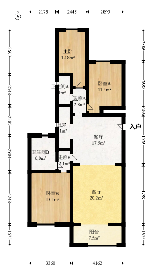 阳光城尚东湾愉景苑  3室2厅2卫   112.00万室内图1
