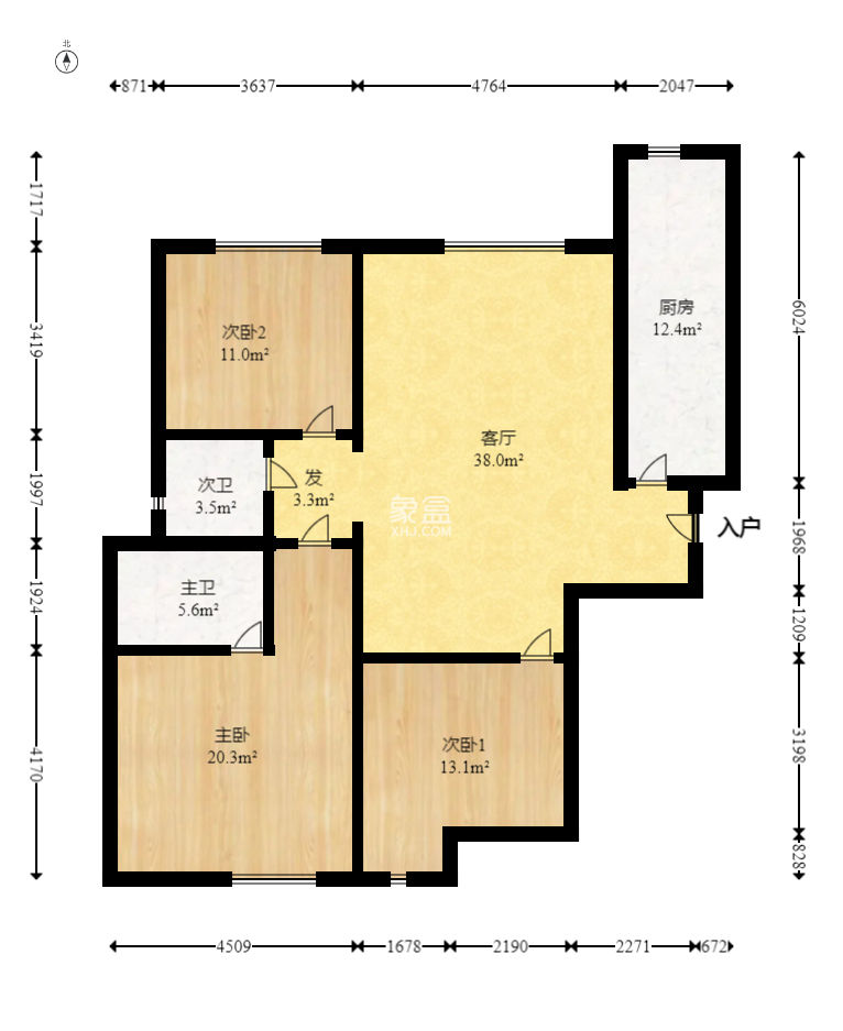 钱隆首府(福晟御园)  3室2厅2卫   138.00万
