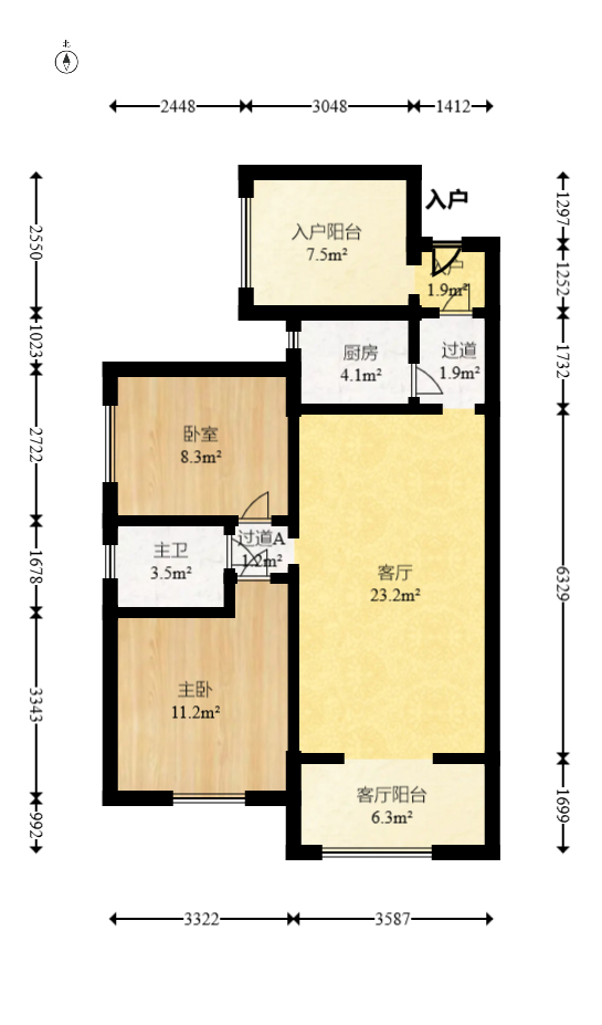 家和院  4室2厅1卫   83.00万室内图1