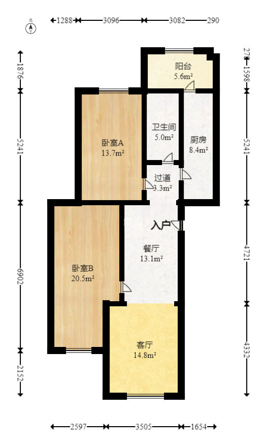 怡海星城  2室2厅1卫   45.00万