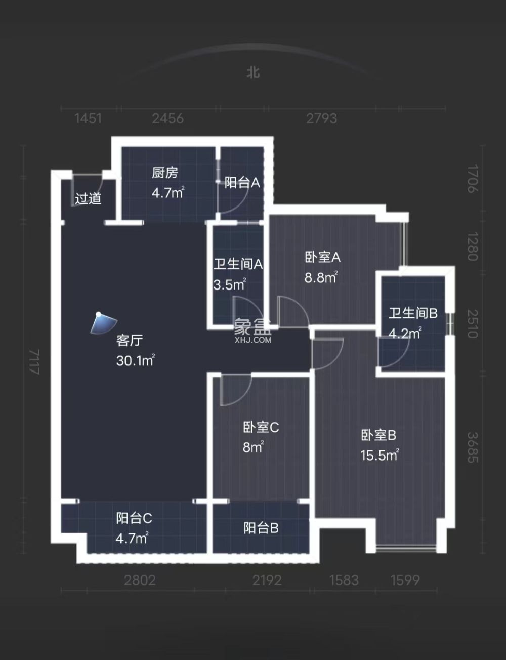 奥园广场  3室2厅2卫   65.00万