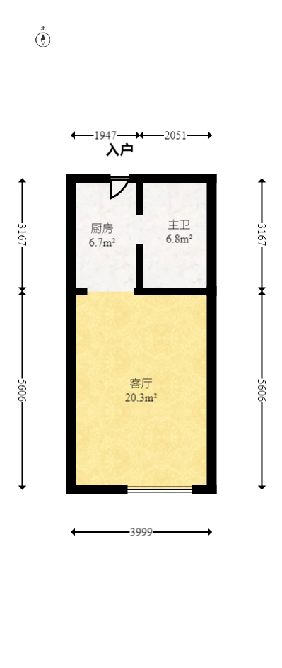 融圣国际  1室0厅1卫   39.80万室内图1