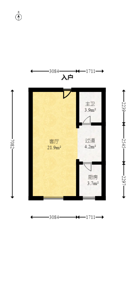 颐美会现代城  1室1厅1卫    48.88万室内图1