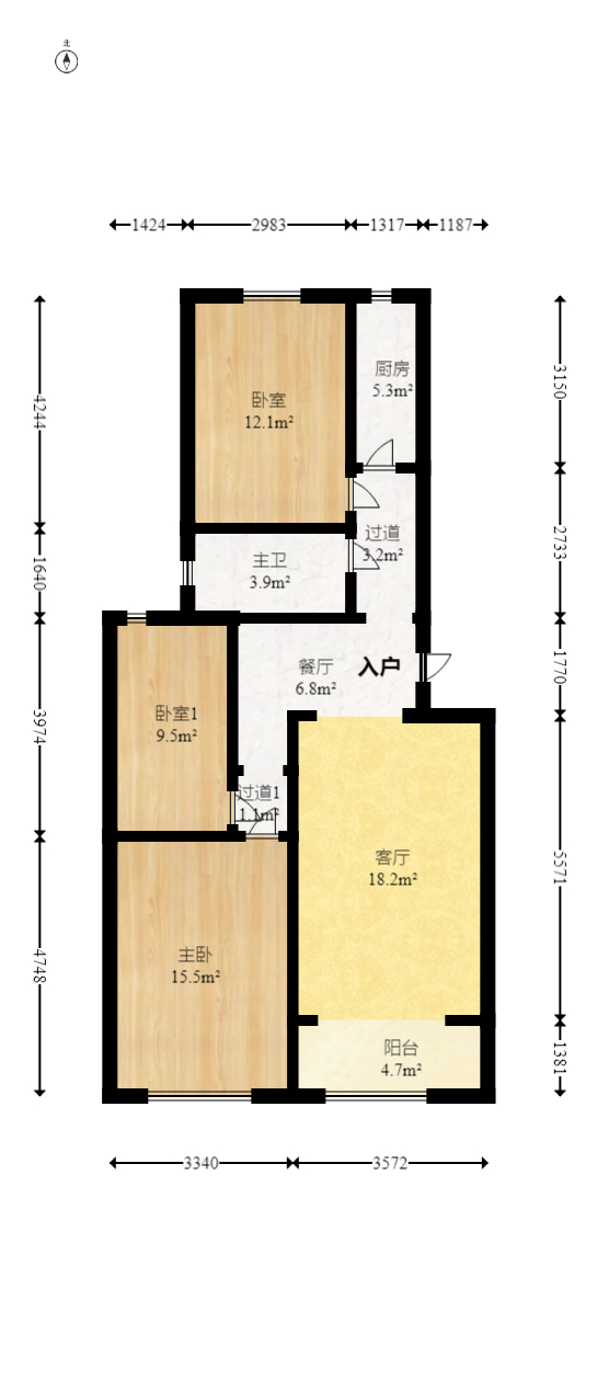 省建苑小区  3室2厅1卫   58.00万室内图1