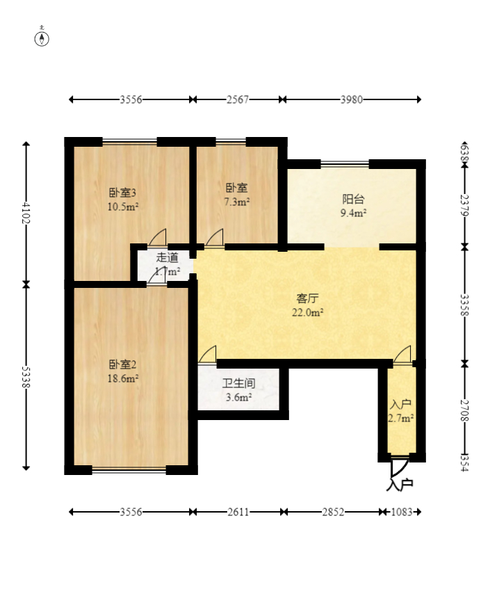 商汽厂小区  3室2厅1卫   88.00万室内图1